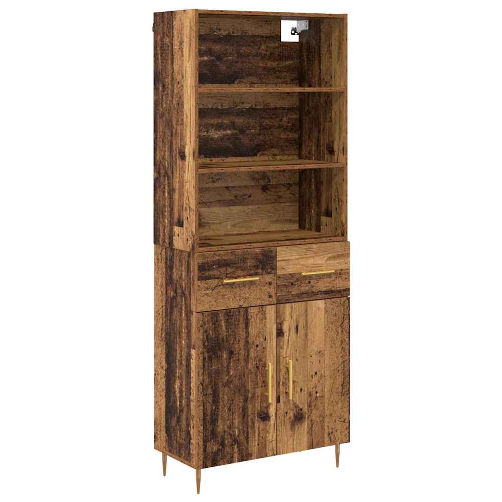 Aparador alto con cajón Madera vieja 69,5 x 34 x 180 cm