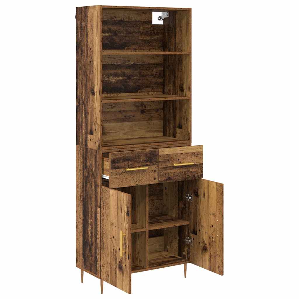 Aparador alto con cajón Madera vieja 69,5 x 34 x 180 cm