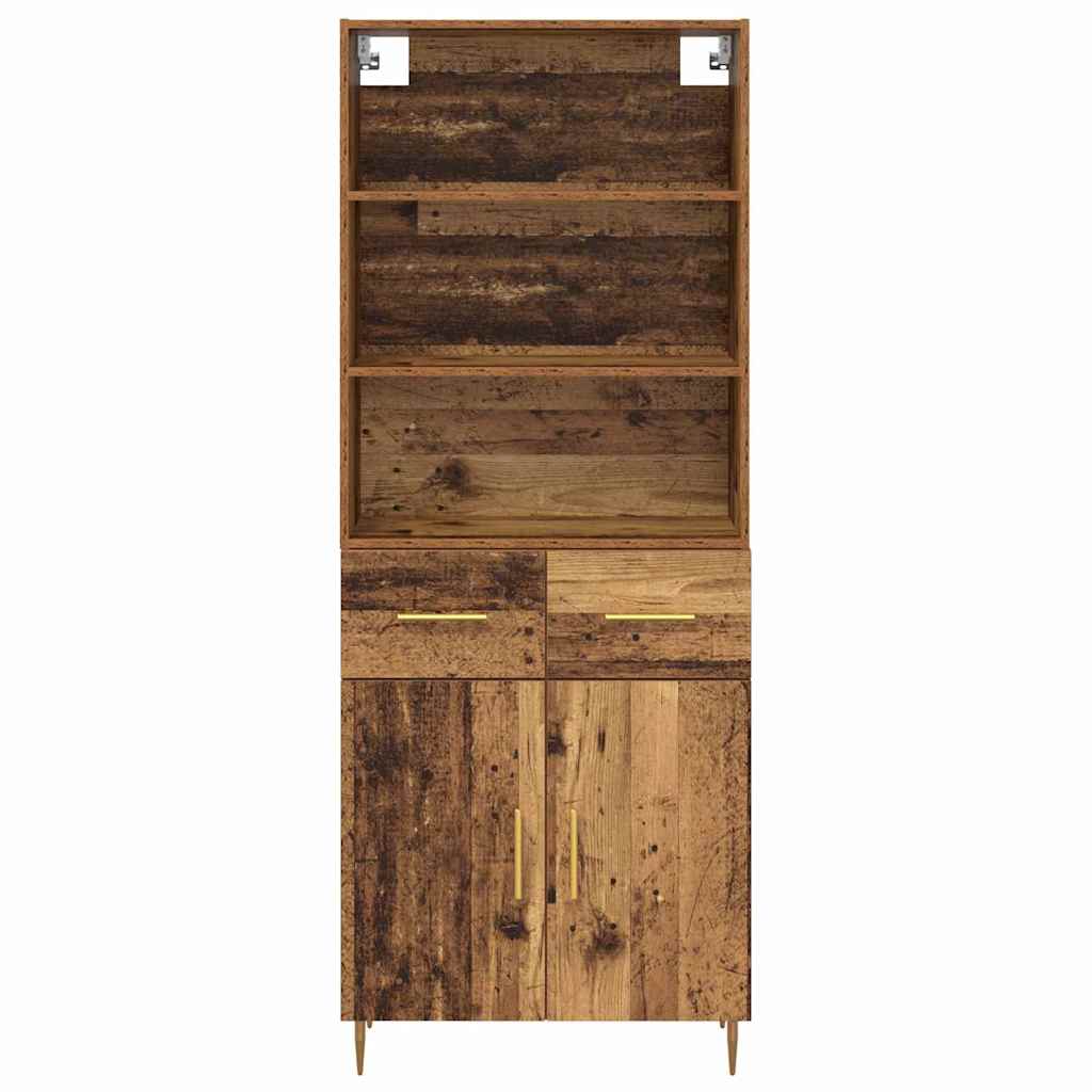 Aparador alto con cajón Madera vieja 69,5 x 34 x 180 cm