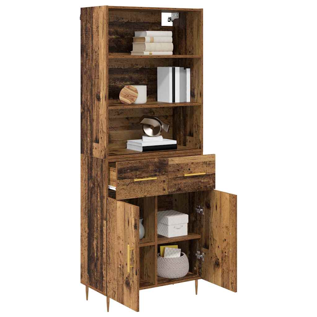Aparador alto con cajón Madera vieja 69,5 x 34 x 180 cm