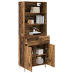 Aparador alto con cajón Madera vieja 69,5 x 34 x 180 cm