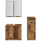 Juego de muebles de baño con cajón 3 pcs Madera vieja