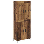 Aparador alto 2 pcs Madera envejecida Madera de ingeniería