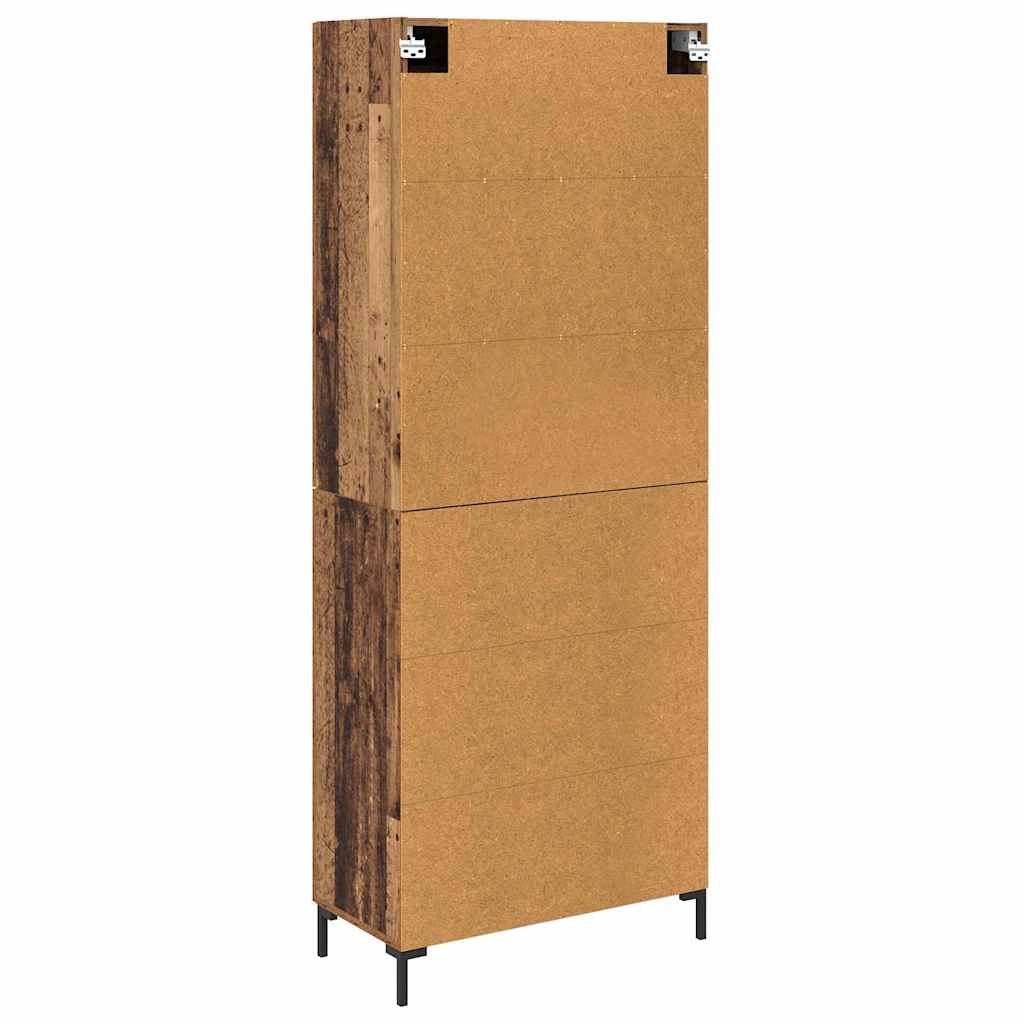 Aparador alto 2 pcs Madera envejecida Madera de ingeniería