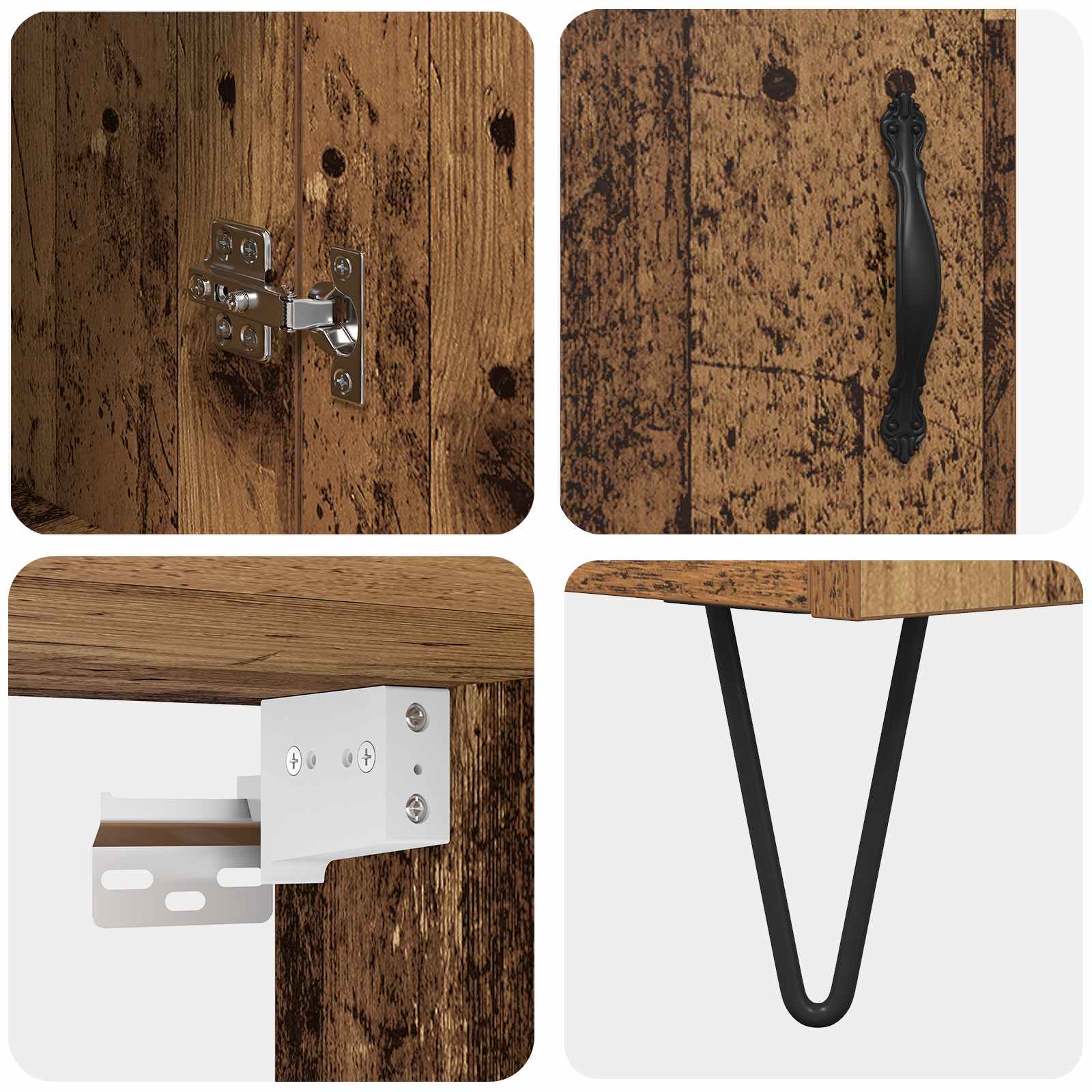 Aparador alto 2 pcs Madera vieja Madera de ingeniería