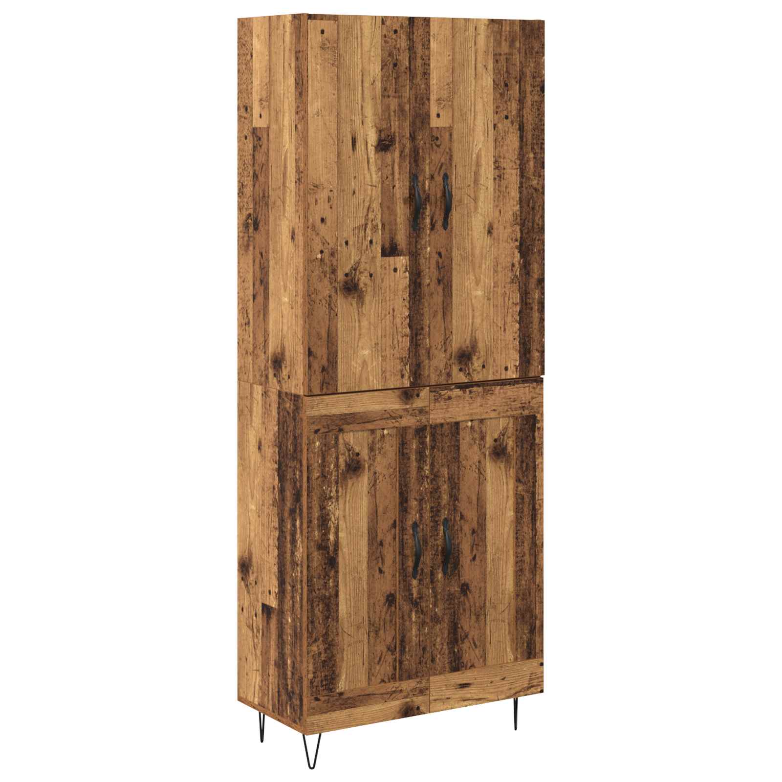Aparador alto 2 pcs Madera vieja Madera de ingeniería