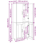Aparador alto 2 pcs Madera vieja Madera de ingeniería