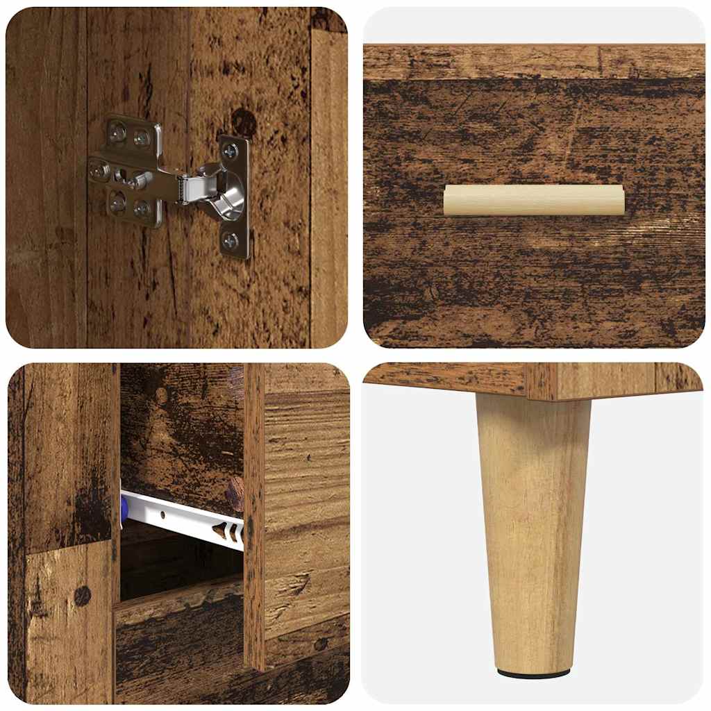 Aparador alto con cajón Madera envejecida 69,5 x 34 x 180 cm