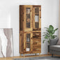 Aparador alto con cajón Madera envejecida 69,5 x 34 x 180 cm