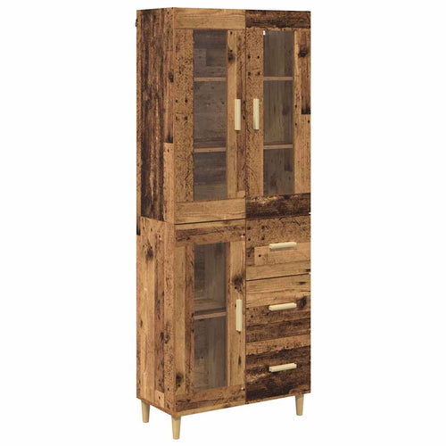 Aparador alto com gaveta Madeira envelhecida 69,5 x 34 x 180 cm