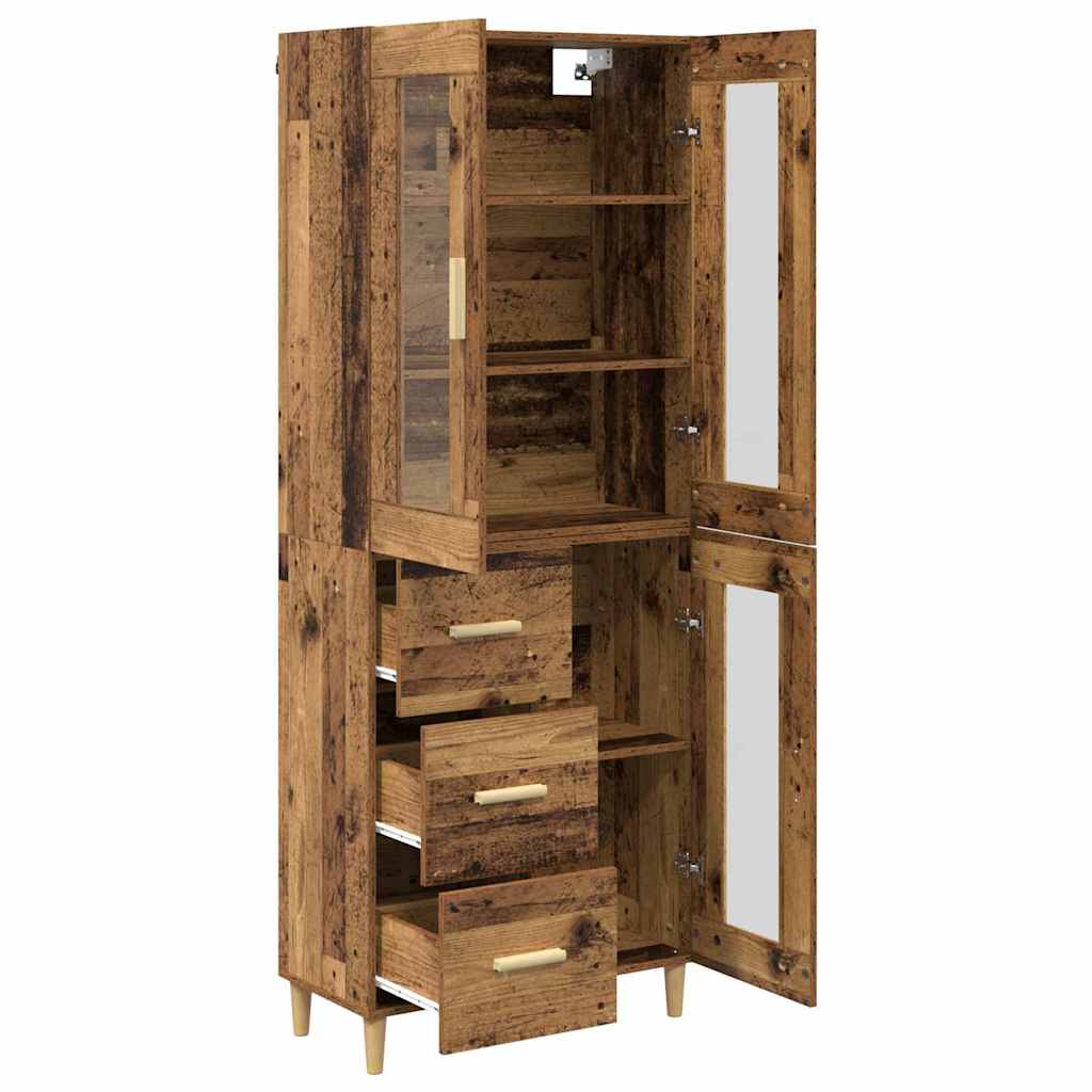 Aparador alto con cajón Madera envejecida 69,5 x 34 x 180 cm