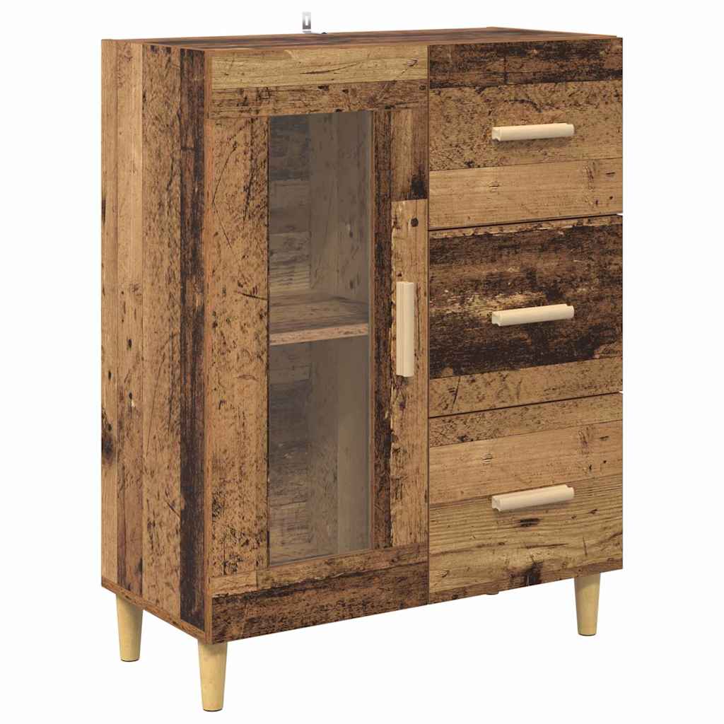 Aparador alto con cajón Madera envejecida 69,5 x 34 x 180 cm