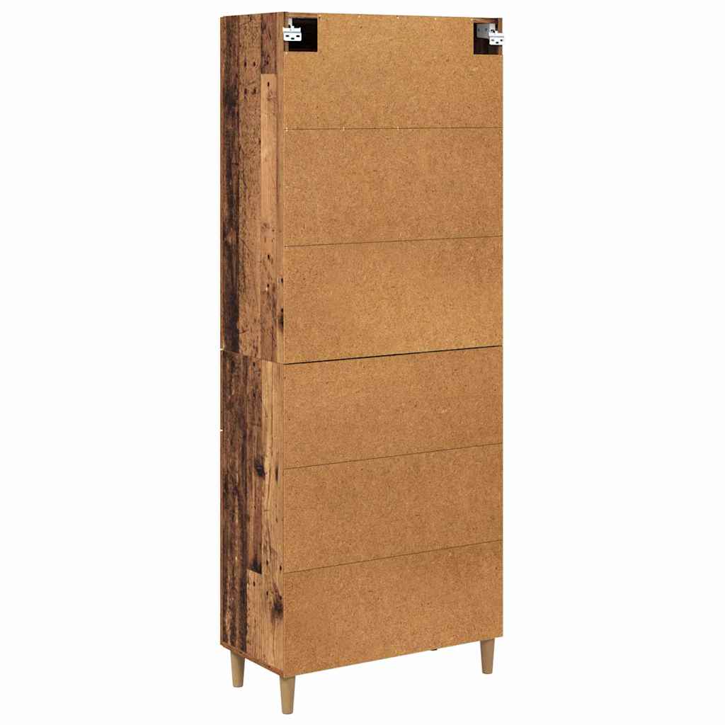 Aparador alto con cajón Madera envejecida 69,5 x 34 x 180 cm