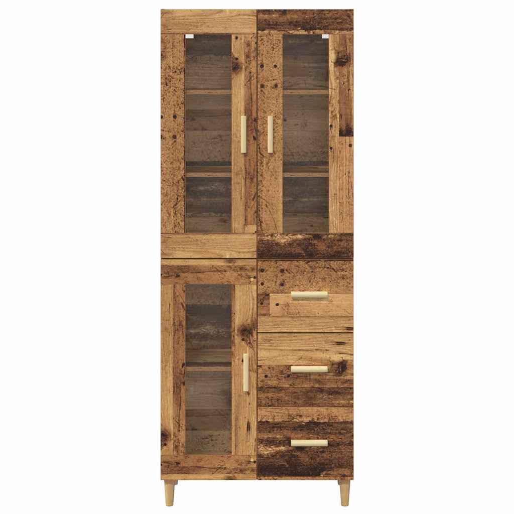 Aparador alto con cajón Madera envejecida 69,5 x 34 x 180 cm