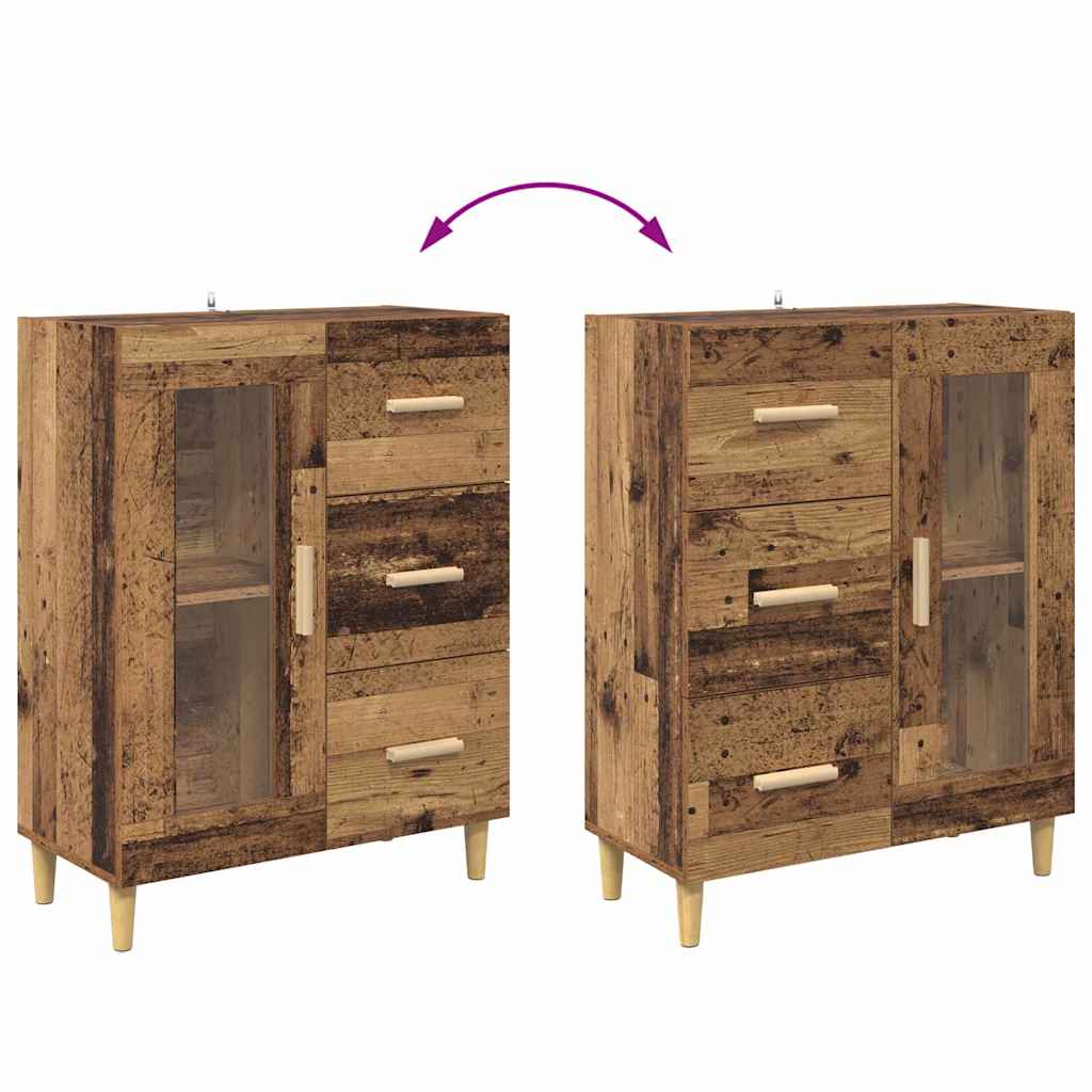 Aparador alto con cajón Madera envejecida 69,5 x 34 x 180 cm