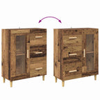 Aparador alto con cajón Madera envejecida 69,5 x 34 x 180 cm