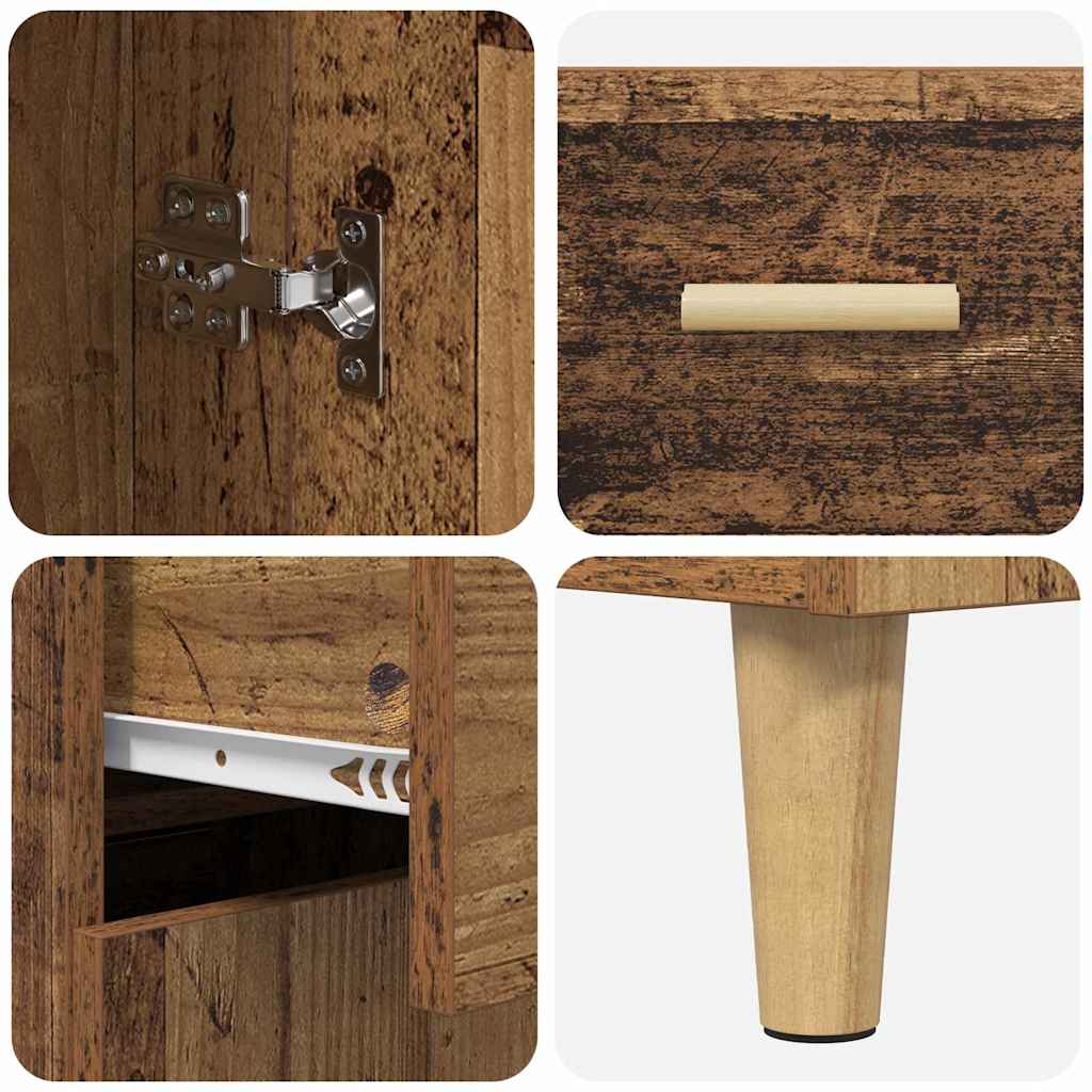 Aparador alto con cajón Madera envejecida 69,5 x 34 x 180 cm