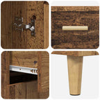 Aparador alto con cajón Madera envejecida 69,5 x 34 x 180 cm