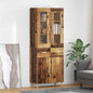 Tall Sideboard with Drawer, Antique Wood, 69.5 x 34 x 180 cm
