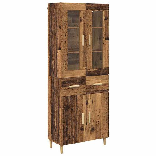 Aparador alto com gaveta Madeira envelhecida 69,5 x 34 x 180 cm