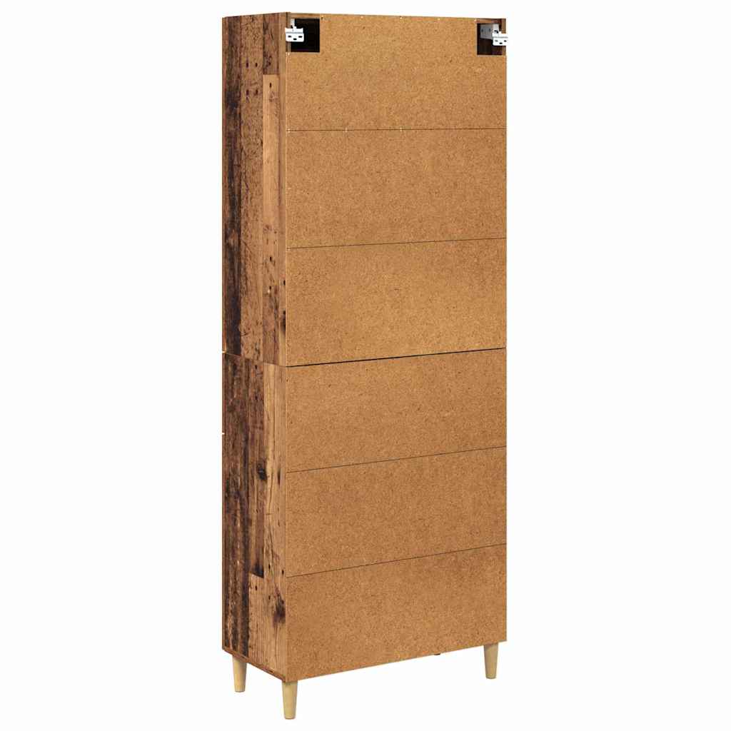 Aparador alto con cajón Madera envejecida 69,5 x 34 x 180 cm