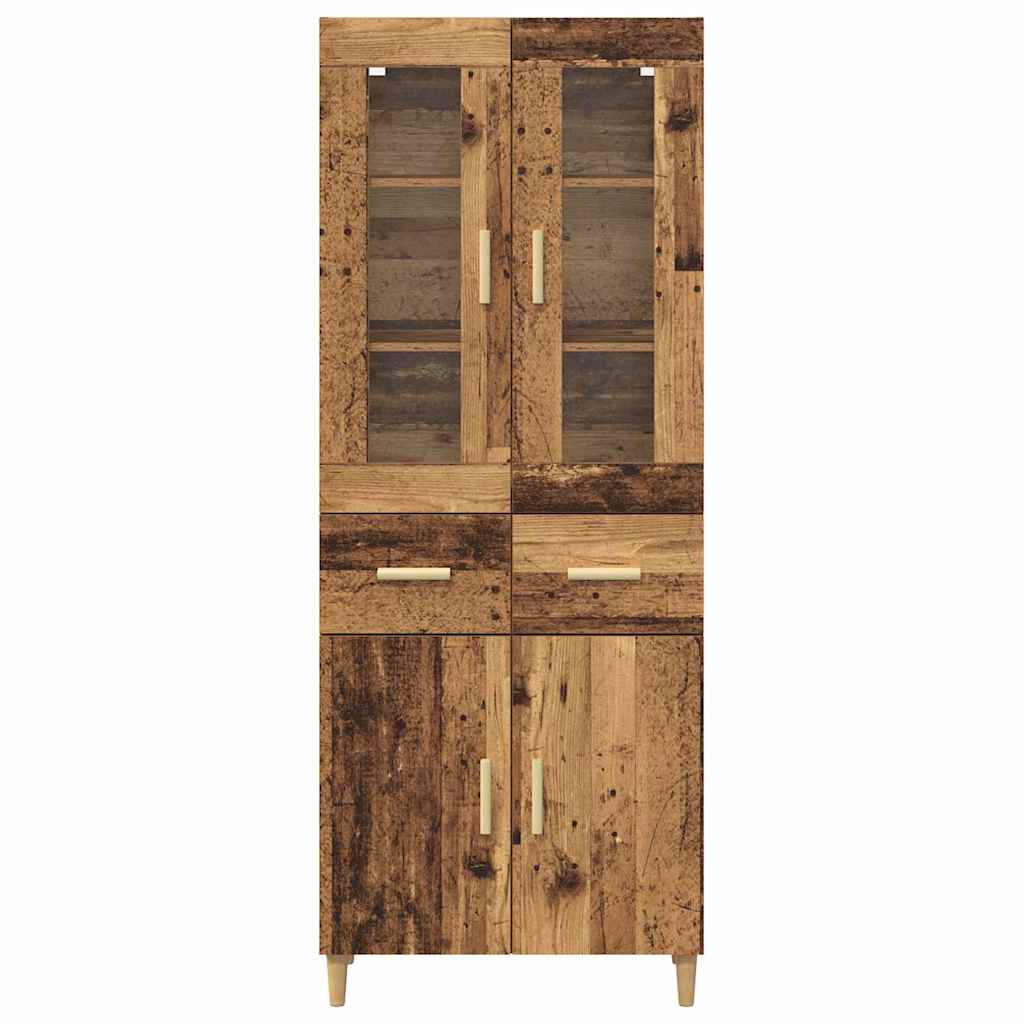 Aparador alto con cajón Madera envejecida 69,5 x 34 x 180 cm
