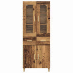 Aparador alto con cajón Madera envejecida 69,5 x 34 x 180 cm