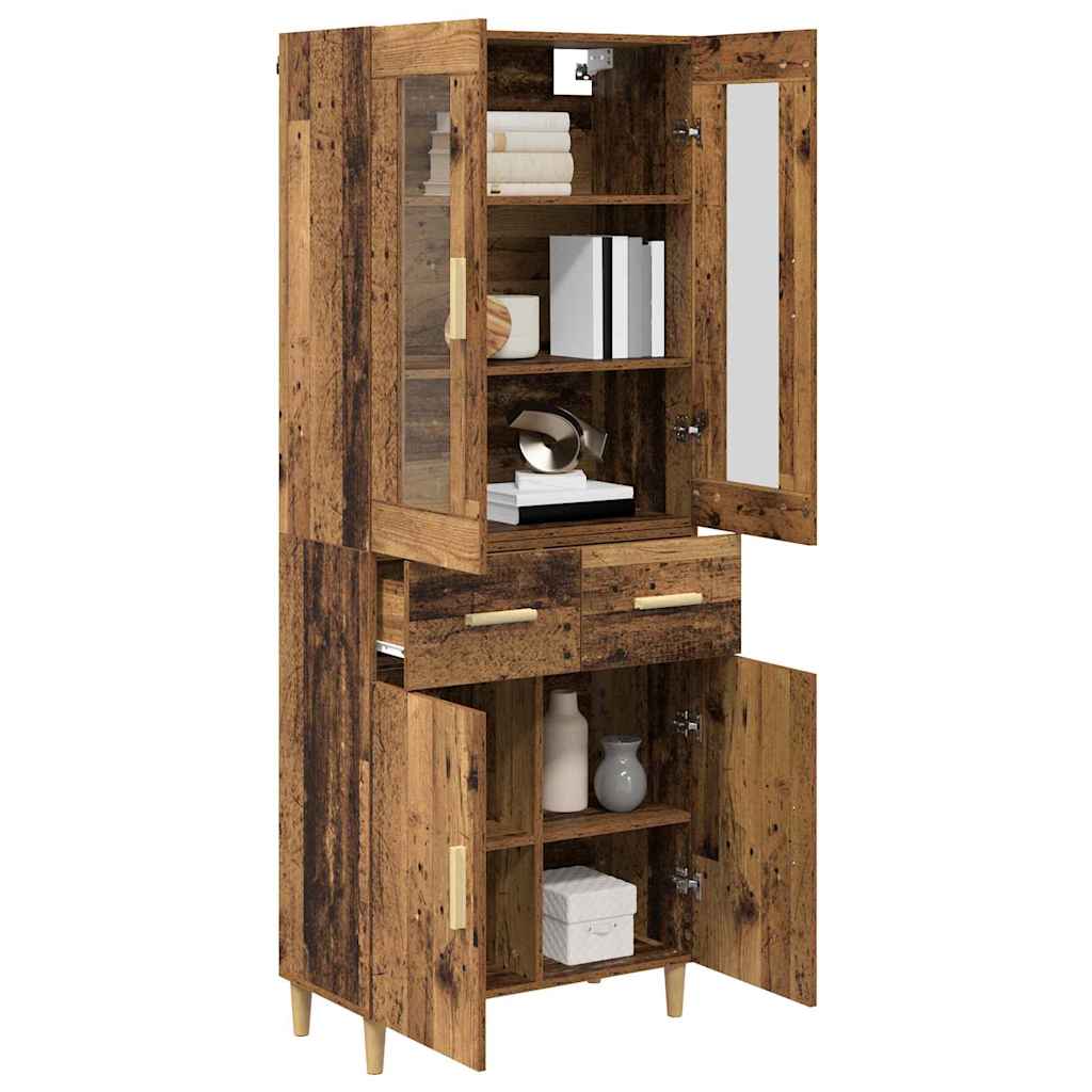 Aparador alto con cajón Madera envejecida 69,5 x 34 x 180 cm
