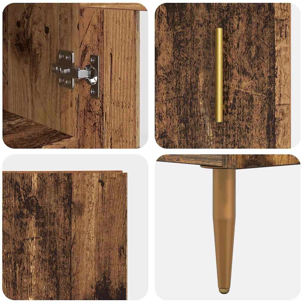 Aparador alto 2 pcs Madera envejecida Madera de ingeniería