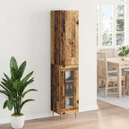 Aparador alto 2 pcs Madera envejecida Madera de ingeniería