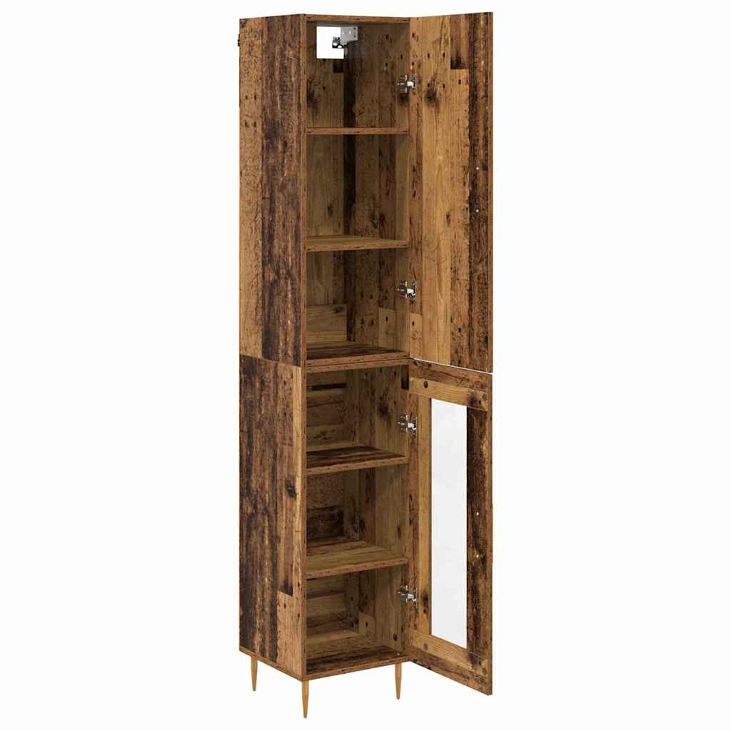 Aparador alto 2 pcs Madera envejecida Madera de ingeniería