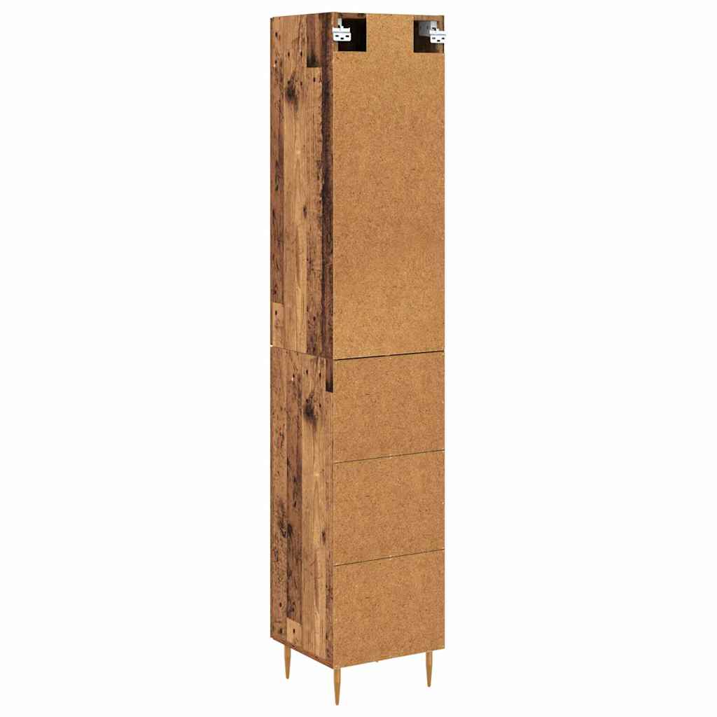 Aparador alto 2 pcs Madera envejecida Madera de ingeniería