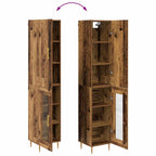 Aparador alto 2 pcs Madera envejecida Madera de ingeniería