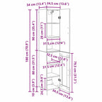 Aparador alto 2 pcs Madera envejecida Madera de ingeniería