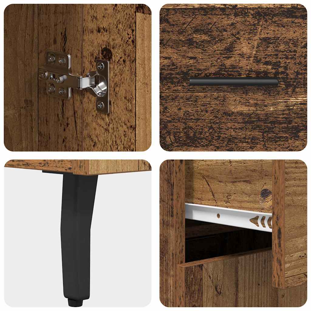 Aparador alto con cajón Madera envejecida 69,5 x 34 x 180 cm