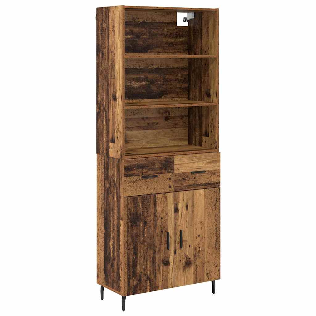 Aparador alto con cajón Madera envejecida 69,5 x 34 x 180 cm