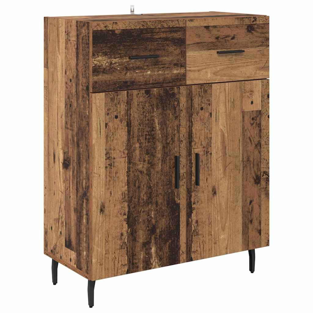 Aparador alto con cajón Madera envejecida 69,5 x 34 x 180 cm