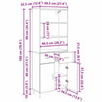 Aparador alto con cajón Madera envejecida 69,5 x 34 x 180 cm