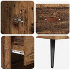 Aparador alto con cajón Madera envejecida 69,5 x 34 x 180 cm