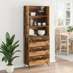 Aparador alto con cajón Madera envejecida 69,5 x 34 x 180 cm