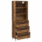 Aparador alto con cajón Madera envejecida 69,5 x 34 x 180 cm