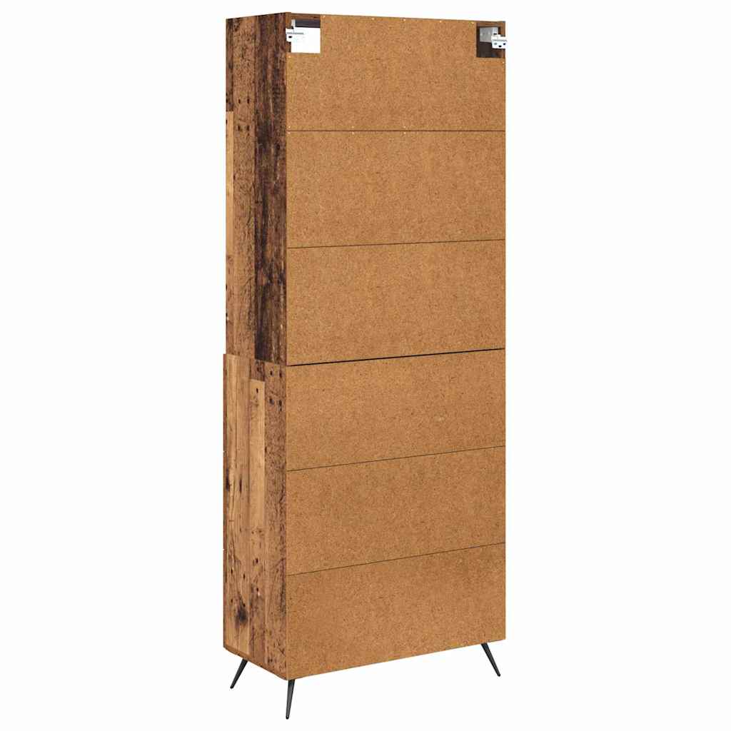 Aparador alto con cajón Madera envejecida 69,5 x 34 x 180 cm