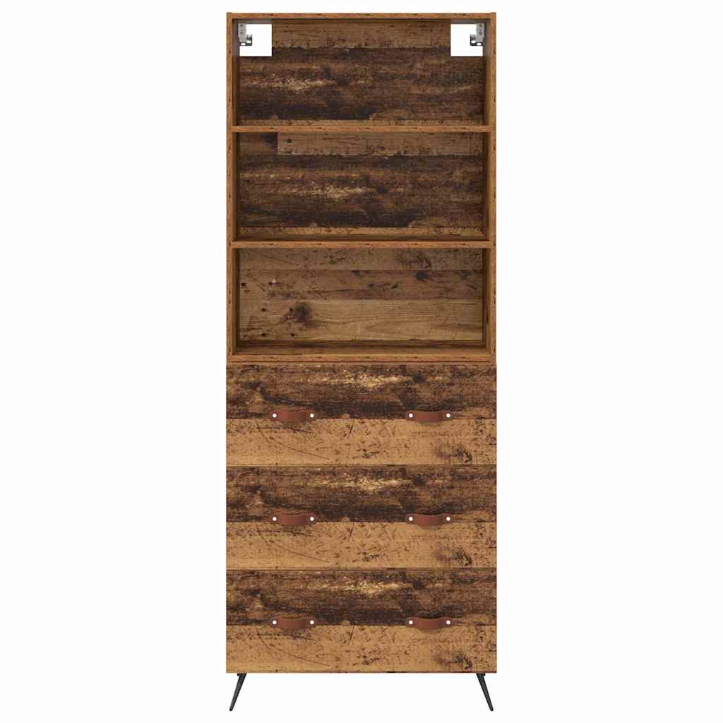 Aparador alto con cajón Madera envejecida 69,5 x 34 x 180 cm