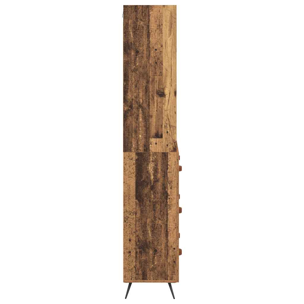 Aparador alto con cajón Madera envejecida 69,5 x 34 x 180 cm