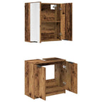 Juego de Muebles de Baño Madera envejecida Madera de ingeniería