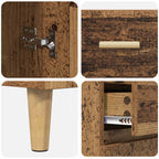 Aparador alto con cajón Madera envejecida 69,5 x 32,5 x 180 cm