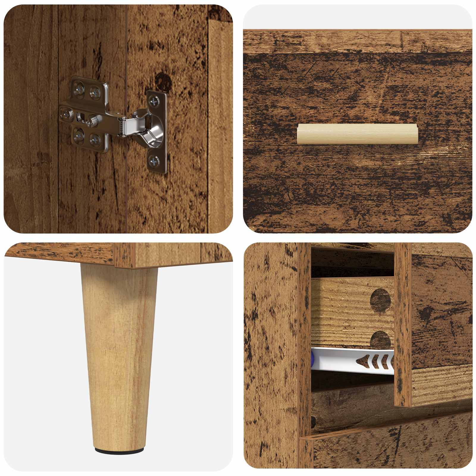 Aparador alto con cajón Madera envejecida 69,5 x 32,5 x 180 cm
