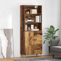 Aparador alto con cajón Madera envejecida 69,5 x 32,5 x 180 cm