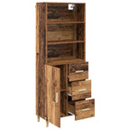 Aparador alto con cajón Madera envejecida 69,5 x 32,5 x 180 cm