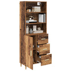 Aparador alto con cajón Madera envejecida 69,5 x 32,5 x 180 cm